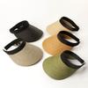 Spring and Summer New Casual Simple Dyed Raffia Headband Empty Top Hat Outdoor Travel Cycling Beach Sun Protection Straw Hat