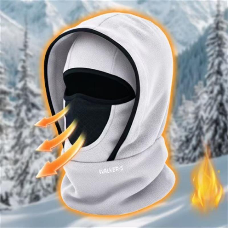 

Waterproof Polar Fleece Balaclava Hat Cycling Skiing For Cold Weather Hooded Neck Warmer Thermal Black Face Cover For Women Men светло-серый
