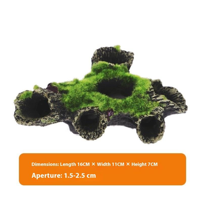 Resin Fish Shrimp Breeding Hiding Cave Ornaments Simulation Moss Tree Roots Dry Wood Fish Tank Aquarium Decoration Accessories