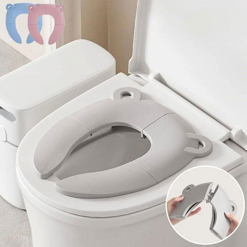 Collapsible Bear Shaped Baby Cartoon Travel Folding Potty Seat Compact Design Easy To Clean Ergonomic Support