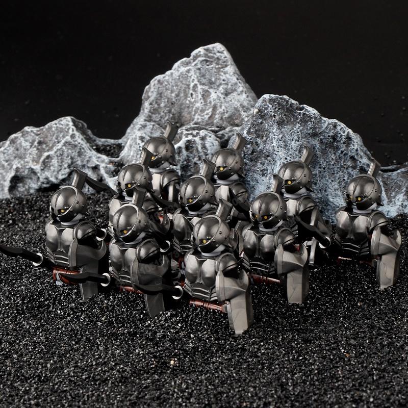 Blocs de Construction Soldats Croisés Militaires Médiévaux Château Chevaliers Hospitaliers Chevaliers Teutoniques Casque de Guerrier Briques Jouet DT8901