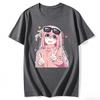 Men Women Bocchi The Rock Hitori Gotoh Birthday Peace Sign T Shirt Unisex Oversized Anime Girl Print Short Sleeve Tee Casual Street Daily Wear