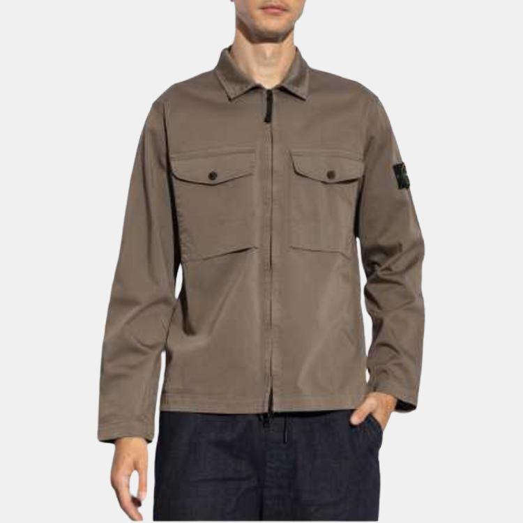 STONE ISLAND Overshirts Walnut Men Outerwear Brown 811512808-V0075