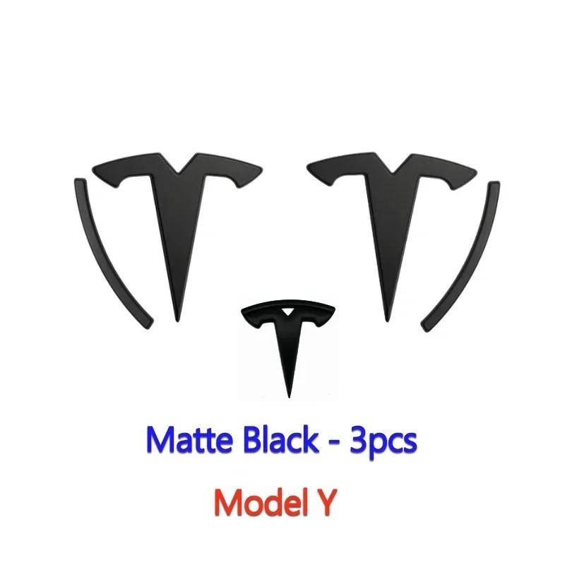 Car Sticker Tesla ABS Car Steering Wheel Rear Trunk Badge Overlay Sticker for Tesla Model 3 Model Y Front Hood Cover Emblem Modi