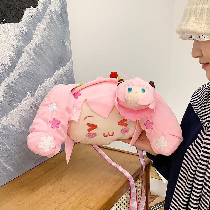 Women's Bag Plush Bag New Messenger Bag Hair Cute Girl Cartoon Handbag Small Bag Hatsune