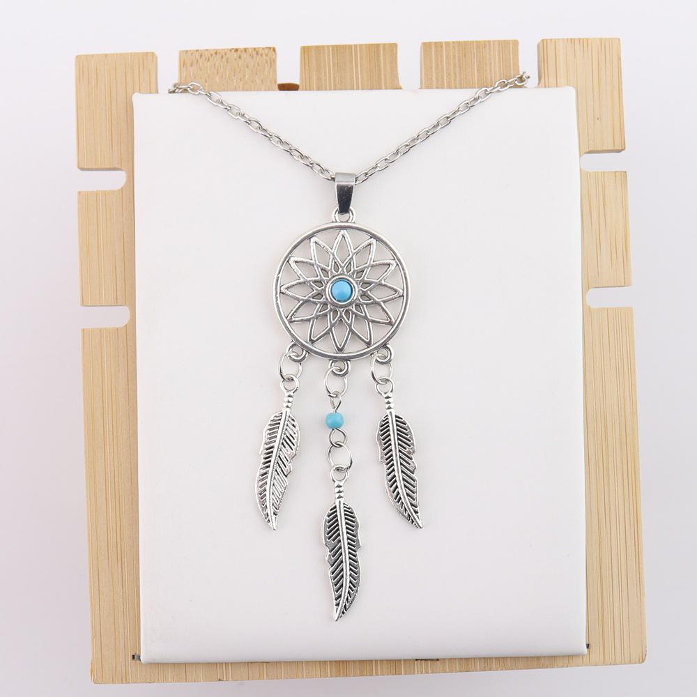 Europäische & Amerikanische Traumfänger Feder Türkis Ohrringe: Retro, Vielseitige, Modische Ohrschmuckstücke