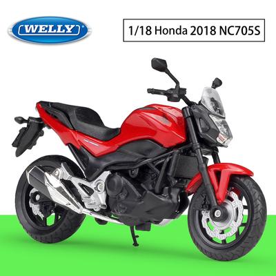 1/18 Escala Welly 2018 HONDA NC705S Liga Motocicleta Modelo Diecasts Metal Brinquedo Veículos Motocicleta Modelo Alta Simulação Coleção Presentes Infantis