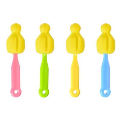 CHENLONB Baby Bottle Nipple Brush Set of 4 Nipple Cleaning Tool Baby Bottle Cleaning Brush Small Lightweight Soft Hangable Baby Bottle Nipple Cleaning
