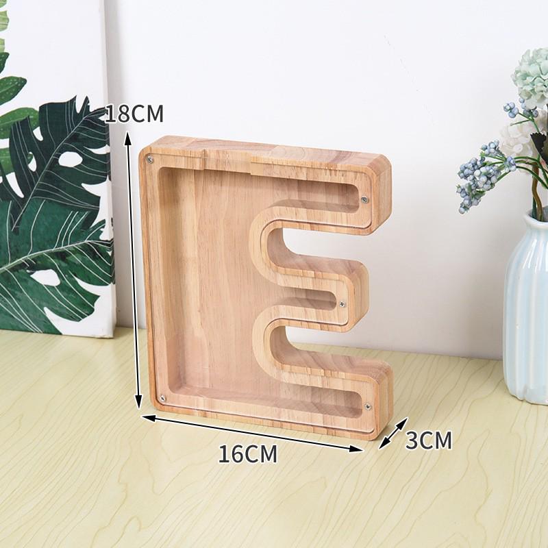 Alphabet Wooden & Acrylic Piggy Bank for Kids - Transparent Animal Design
