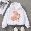 PAW Patrol Child White Long- Sleeve Hoodie Girls Skye Polyester Tops Cartoon 26 Letter Printed Pullover Children Birthday Gifts