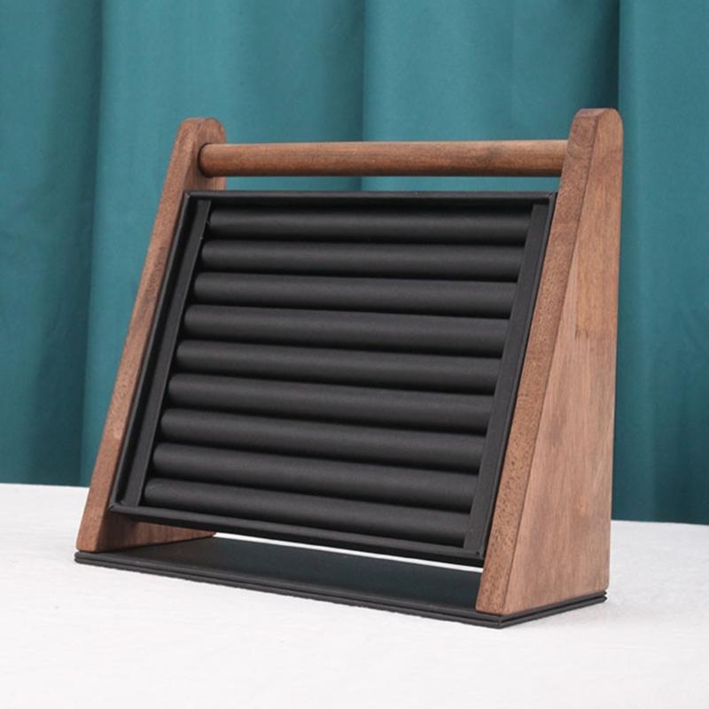 Wood Jewelry Display Stand Wood Rings Holder Jewelry Showcase Stand Suitable for Rings Earrings Bangle and Necklaces