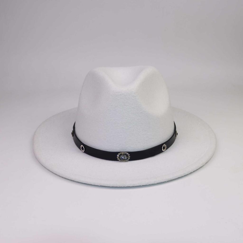 Four Seasons Men's Hat Women's Wool British European, American and Western Cowboy Hat Belt Jazz Hat