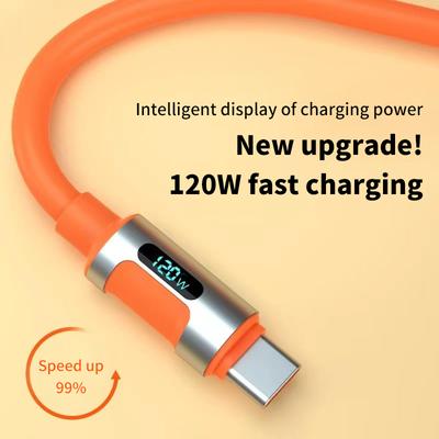 2M 120W Цифровий дисплей Usb-C Кабель для передачі даних Надшвидка зарядка Type-C Адаптерний роз’єм для Iphone 15 Pro Max Xiaomi Samsung