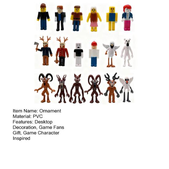 6/10/12/18Pcs Survival Horror Game Action Figure Cartoon Deer Owl Wolf Men Figurine Statue Decoration Ornament Forest Night Game Fans Gift