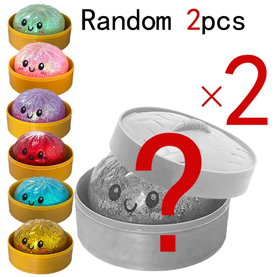 HOT! Push Bubble Colorful Dumpling Squishes Stress With Steamer Cute Anxiety Toy Soft Decompression Dough For Adults Prospector