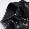 Gothic Punk Dark Style Leather Vest - Metal Decorated Sleeveless Top for Motorcycle & Cool Girl Group