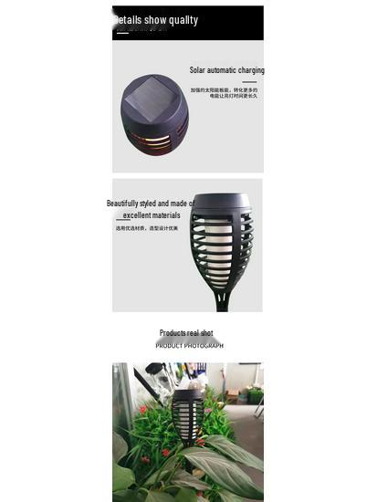 Cross-Border Solar Torch: 12 LED Flame Light, Outdoor Waterproof Decorative Ground Stake Light