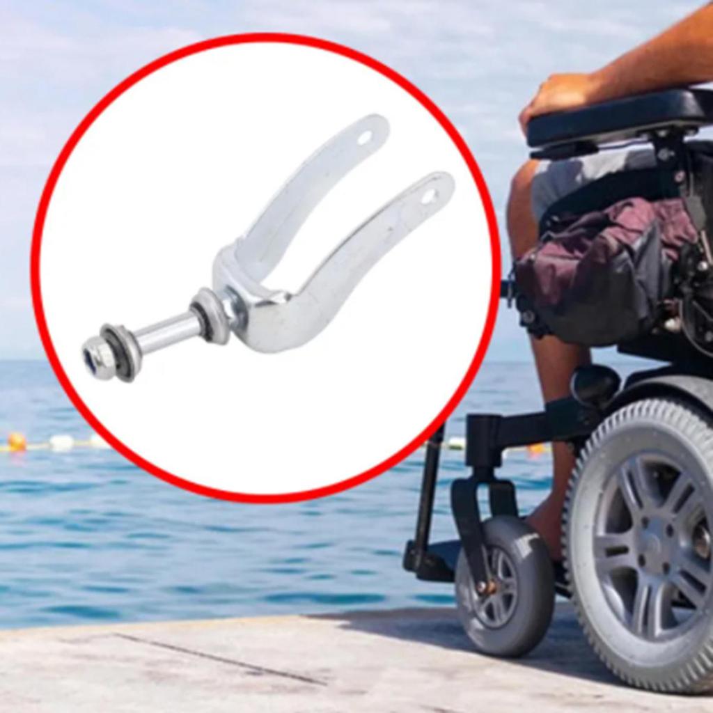 Steel Wheelchair Fork Wear-resistant Front Wheel Bracket with Bearing Wheelchair Front Wheel Support