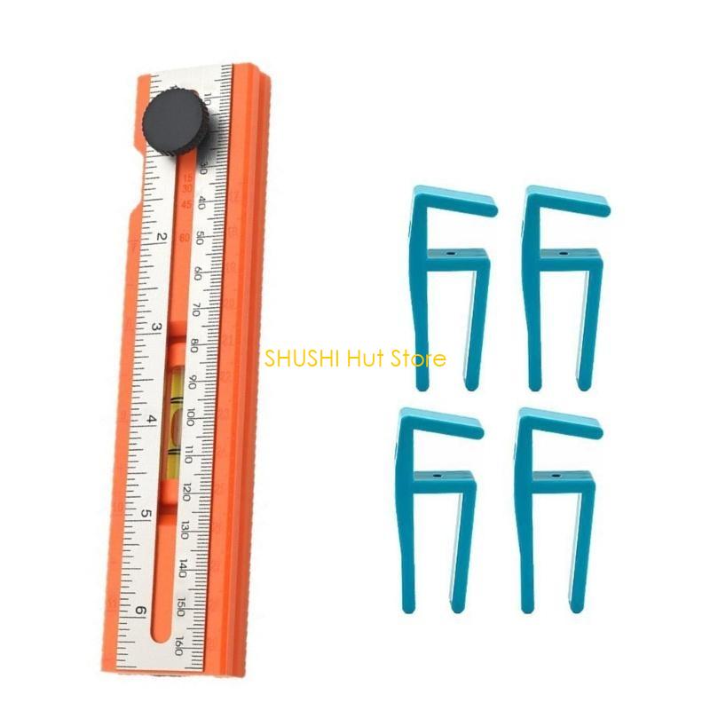 Adjustable Multifunctional Ruler Woodworking Protractor Level Measure Tool With Depth Gauge Accessories D57B