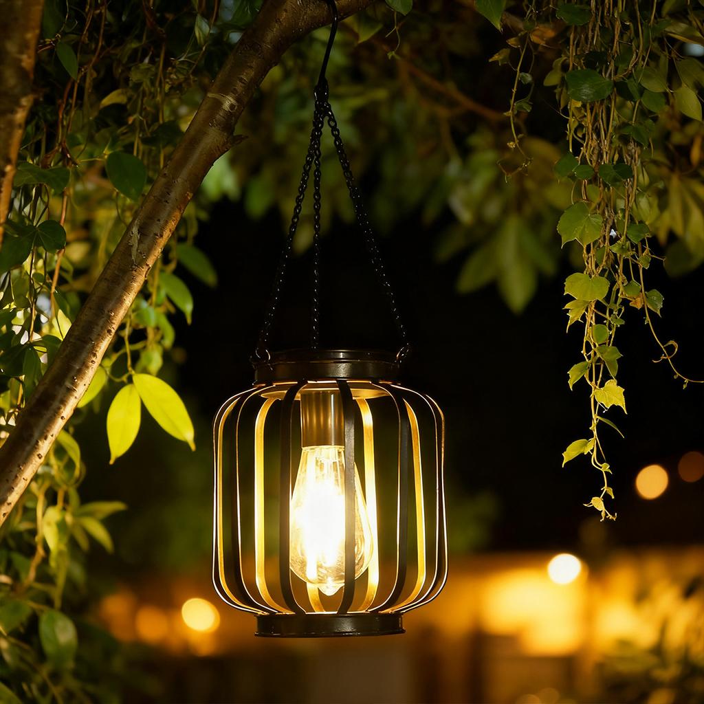 JYL TS/063,Hanging Hollow Iron Solar Outdoor Light for Garden Landscape Night Lamp Home Ambient Projection Light