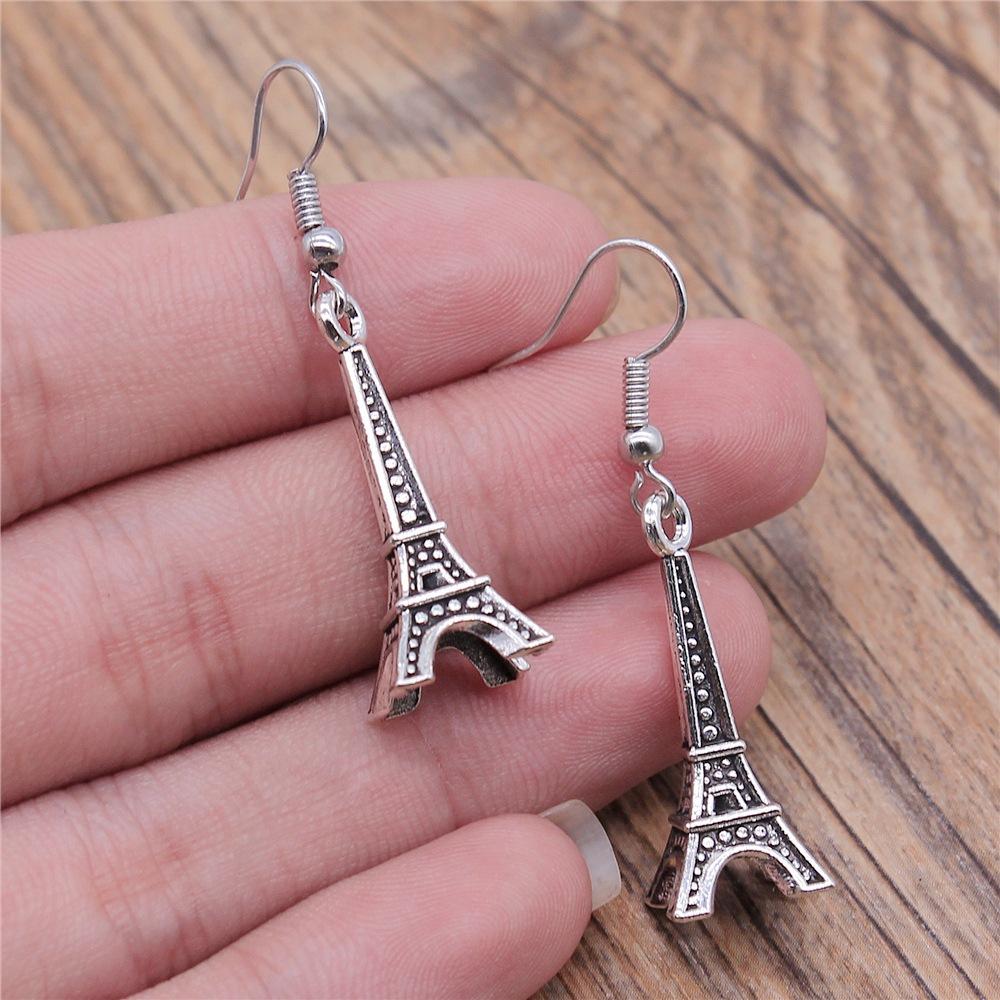 40 Styles Hotsale Women Earring Vintage Airplane Rocket Question Mark Tower Pin Scissors DNA Simple Cool Jewelry Handmade Gift