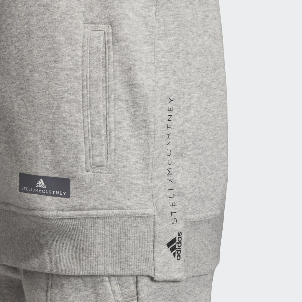 Adidas Solid Color Logo Hooded Sports Cardigan Women Hoodies Light-Gray EA2545