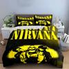 Nirvana Band Schwarz & Gelb Bettwäscheset Bettwäscheset (1 Bettbezug, 2 Kissenbezüge, Bettdecke nicht enthalten)