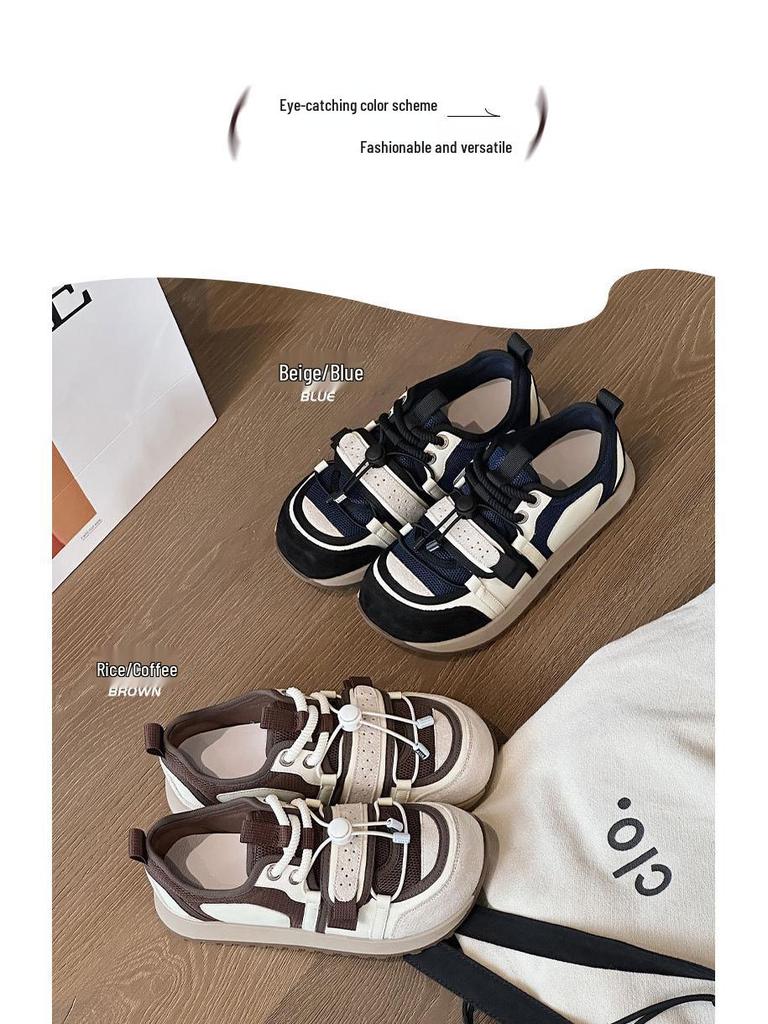 She Lv 2025 Retro Cute Platform Mesh Lace-Up Women's Sports Shoes - Autumn Collection