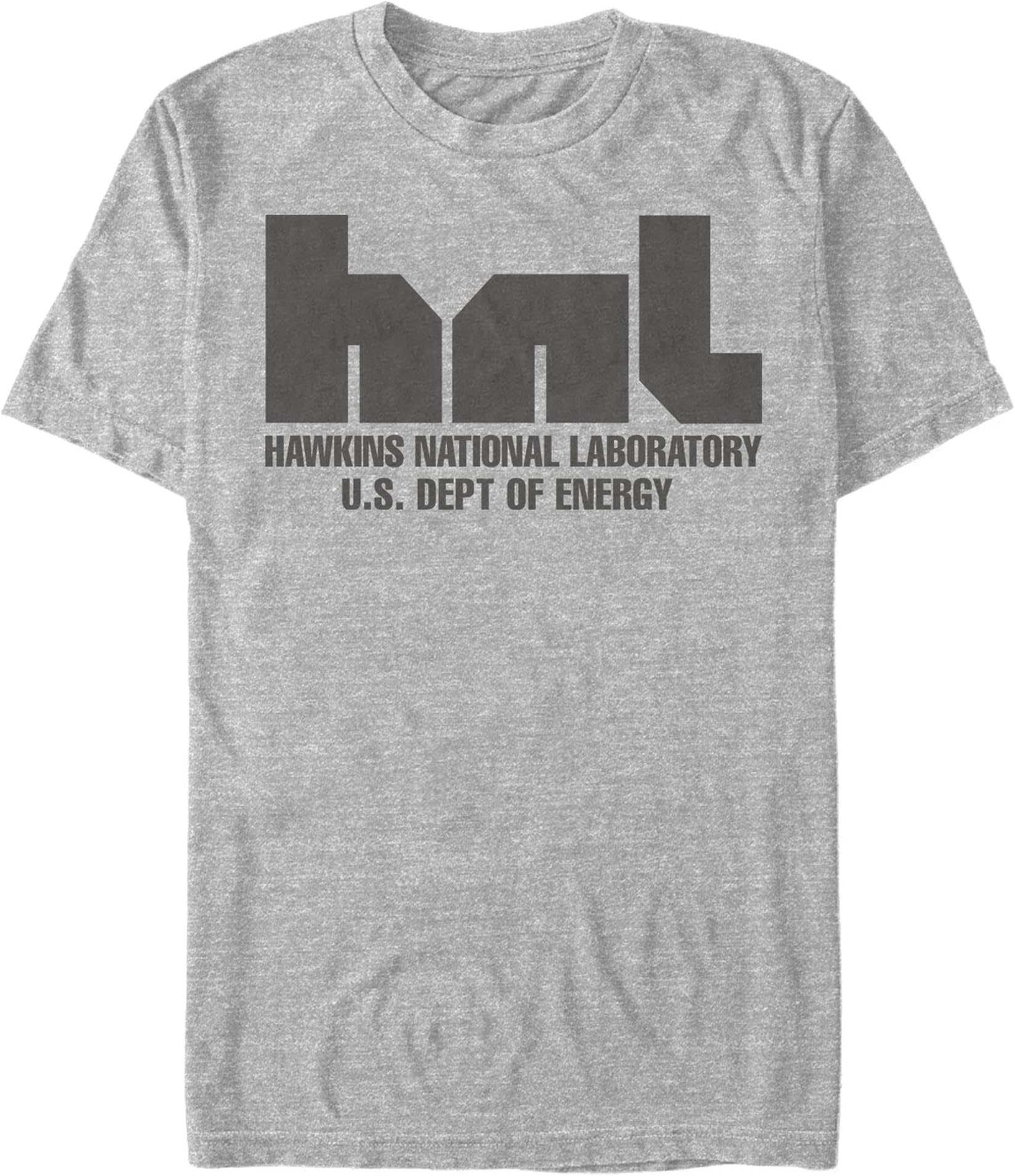 Stranger Things Men s HNL Hawkins National Laboratory Logo T-Shirt, Athletic Heather, XX-Large M