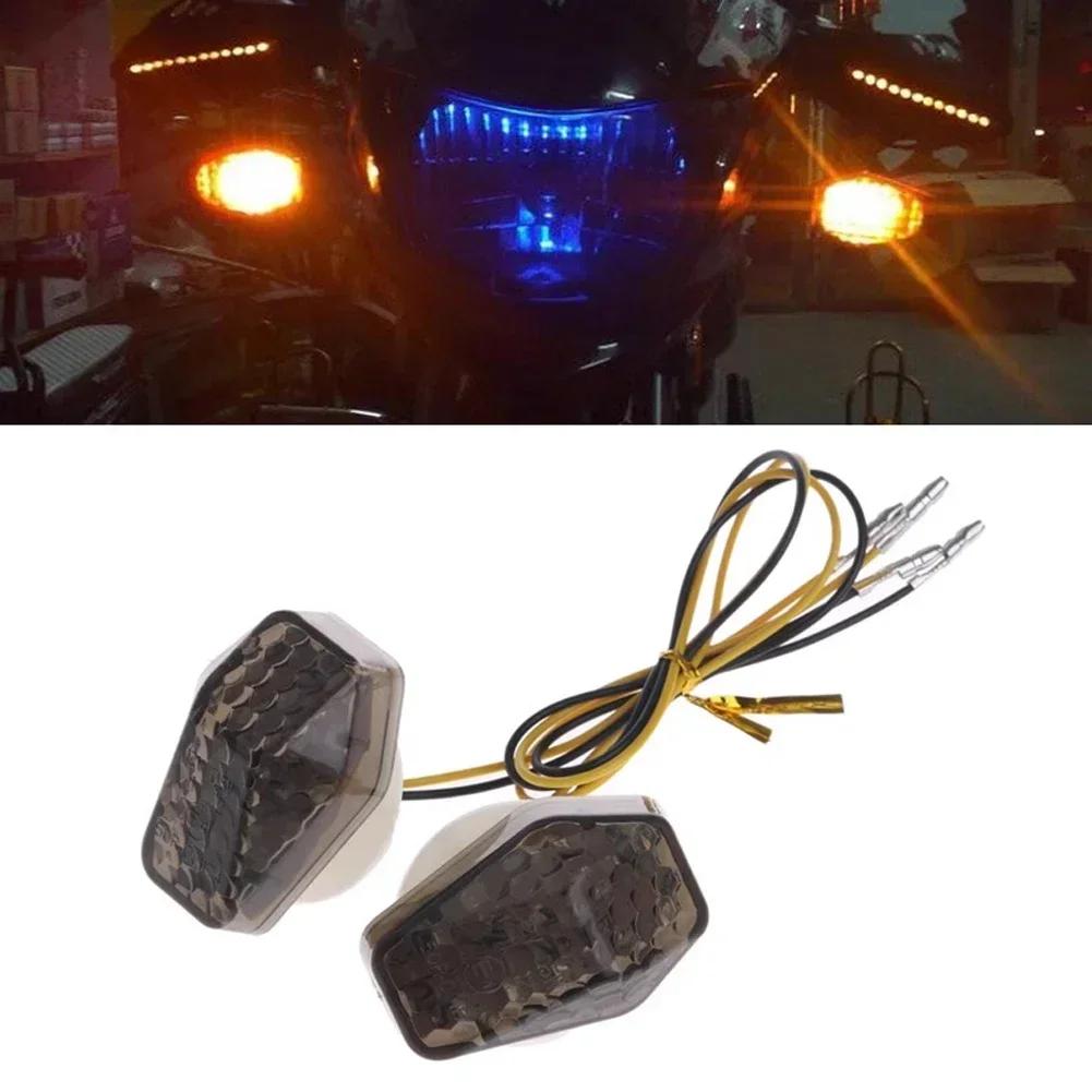 2 stk DC 12V motorsykkel LED blinklys Motor indikatorlampe Passer til Kawasaki Suzuki Yamaha Honda