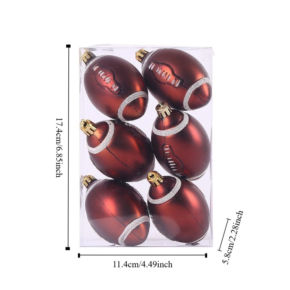 6 st DIY-hantverk Målade Julklappslådor Hänge Plast Målade Julkulor