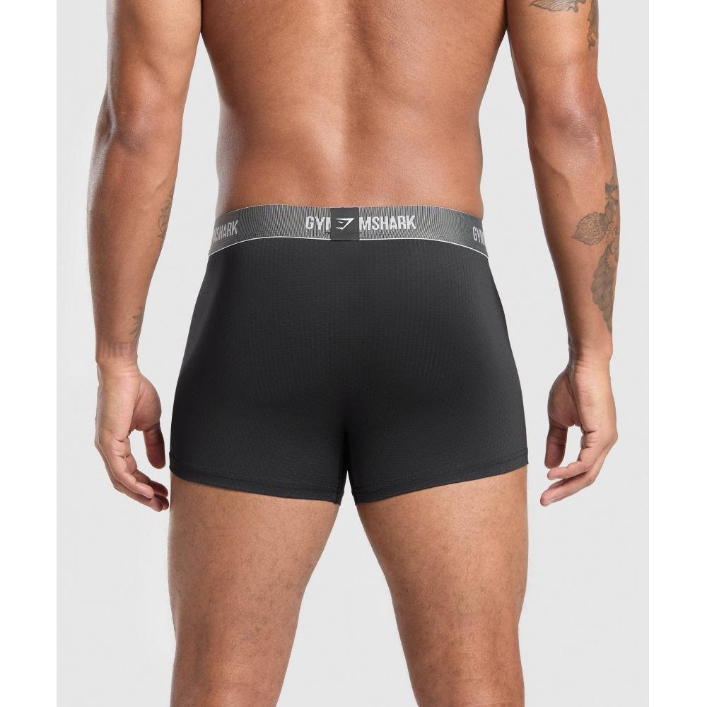 Gymshark Sports Tech Boxer 3pk Black Deep Orange Celeste Blue A5a3v Bc2t