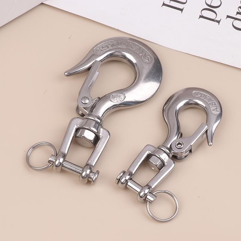 304 Stainless Steel Trigger Clevis Swivel-Eye Lifting Snap Tone Hook Wire Rope Lifting Hook With 150/ 350/650Kg Loading Capacity