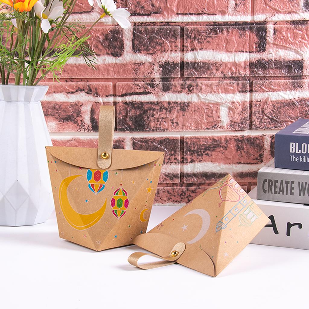 6pcs Eid Mubarak Gift Box EID Muslim Islamic Ramadan Kareem Candy Bag Box Happy Al-Adha Party DIY Decoration 2025 Eid Al-fitr