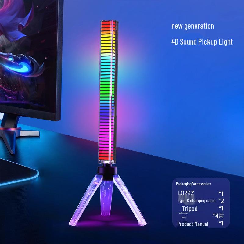 RGB Sound-Sync Rhythm Light: Trendy Colorful Music Atmosphere LED for Car or Desk with Sound Sensor