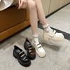 Cowhide Platform Loafers Women's Spring 2025 Velcro Versatile British Style Small Leather Shoes Single Shoes High Heel