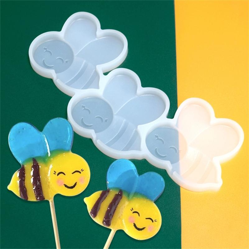 Little Bee- Lollipop Silicone Mold Chocolate Candy Mold for Diy Dessert Crystal Mold Handmade Cupcake Decor Baking Tool