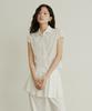 Adowl See Through Stripe Cap Sleeve Blouse - White