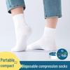Unisex Disposable Mid-Calf and Ankle Socks - Cotton, Sweat-Absorbent, Perfect for Daily Use and Travel in Spring, Autumn, Winter