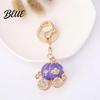 Girlfriend Keychain Gift Pendant Sparkling Rhinestones Pumpkin Carriage Shape Charm