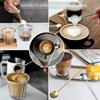 9 PCS Coffee Spoons Espresso Teaspoon, PBIEHSR Stainless Steel Two Different Lengths Tea Spoon for Stirring Coffee Bar Accessories (Gold)