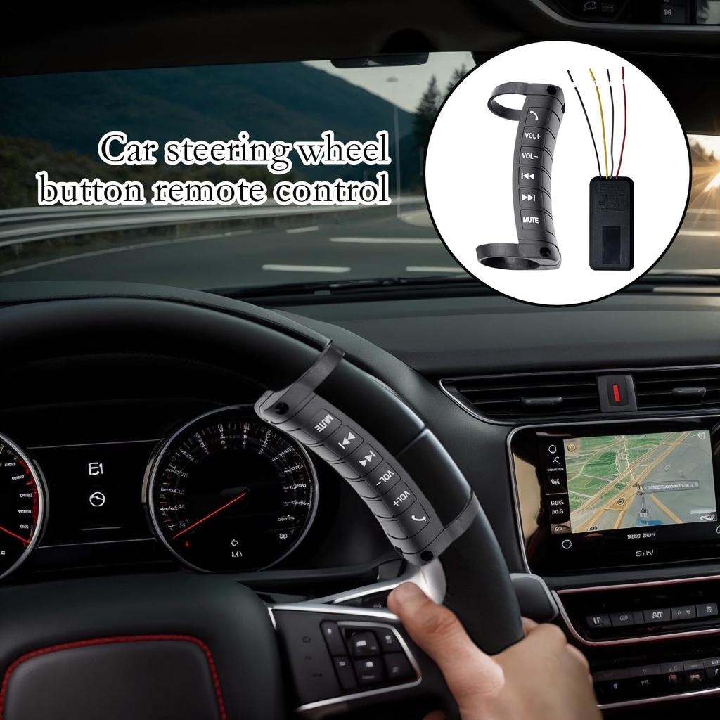 Wireless Remote Controller - Steering Wheel Button Interface, Automotive Smart Compact Accessories | Vehicle