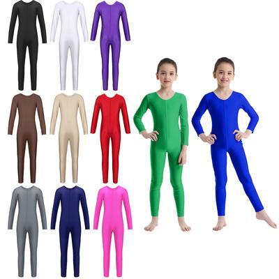 Meisjes Lange Mouw Balletpak Gymnastiek Unitard Jumpsuit Danskleding voor Optredens