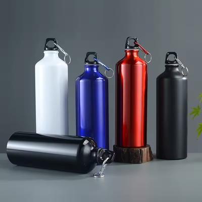 500/750ml Aluminum Water Bottle Mountain Bike Sports Water Bottle with With Climbing Buckle Riding Equipment Outdoor Drinkware