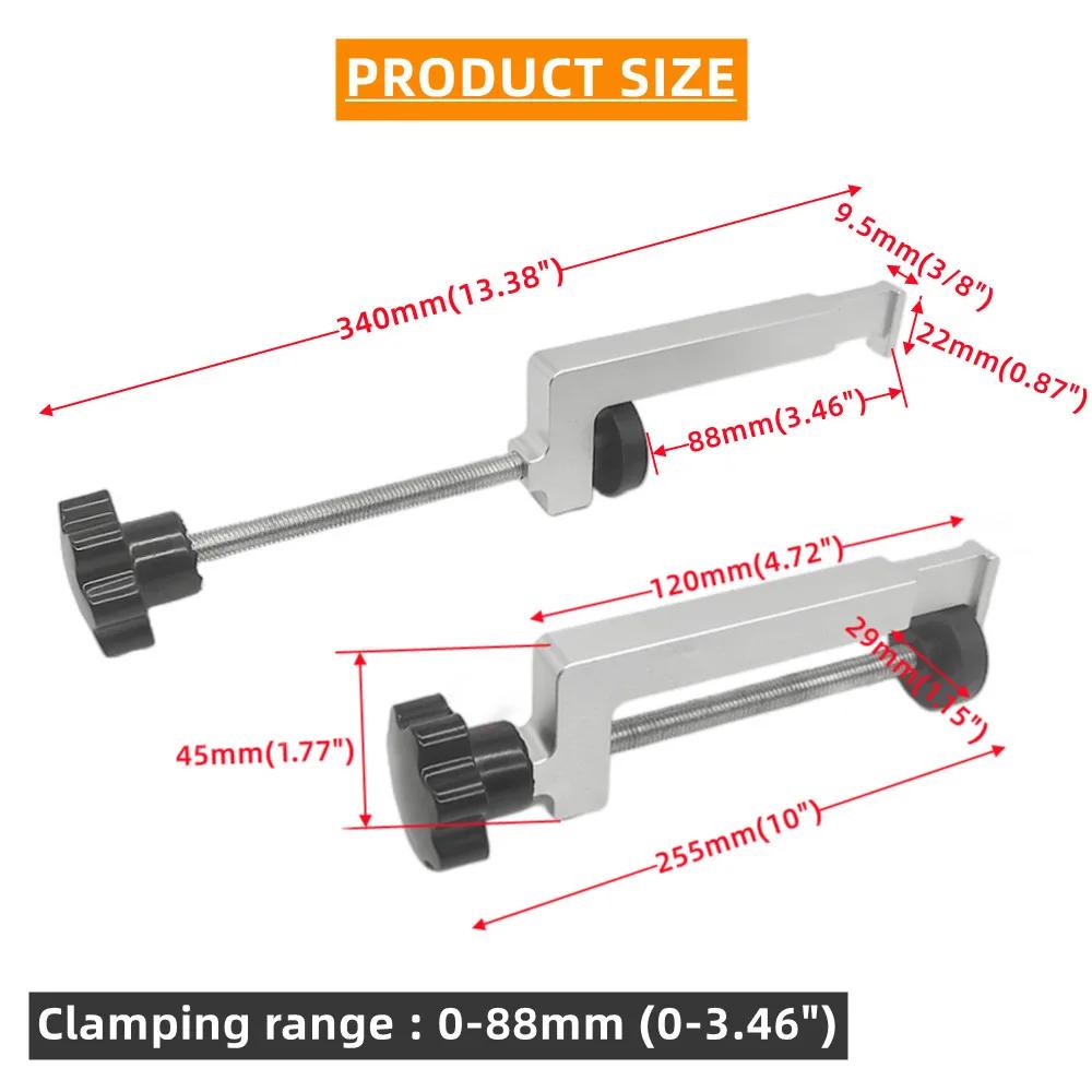 Table Clamp Universal Fence / T-Slot / Table Saw Guide Rail Clamps Aluminum Alloy Fixed Clamp for Workbench Woodworking Tools
