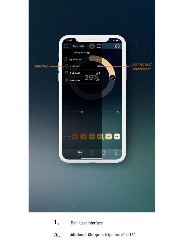 11-Key Mini Bluetooth LED Strip Controller: Monochromatic Dimming & Color Adjustment