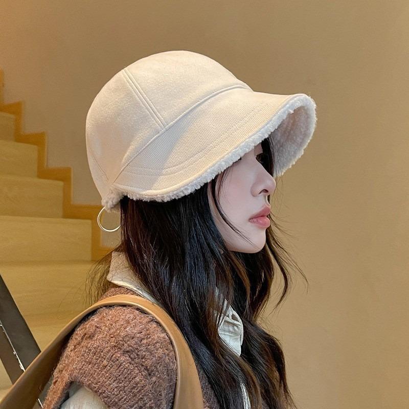 Women S Lamb Fleece Thick Short Brim Warm Winter Baseball Cap