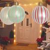 Festival Striped Inflatable Christmas Ball Outdoor Decoration Weather Resistant PVC Yard Decors For Holiday Display