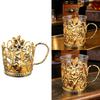 Tea Cup Stand with Side Handle, Metal Cup Rest for Tea Table Service and Office Beverage Counter Routine Daily
