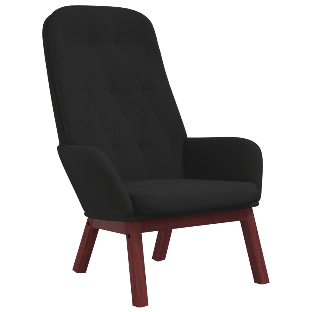 Relax Armchair with Footstool Black Velvet